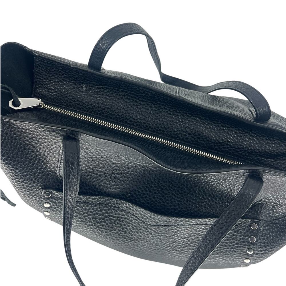 Rebecca Minkoff Unlined Front Pocket Leather Tote Black Studded - Picture 10 of 12